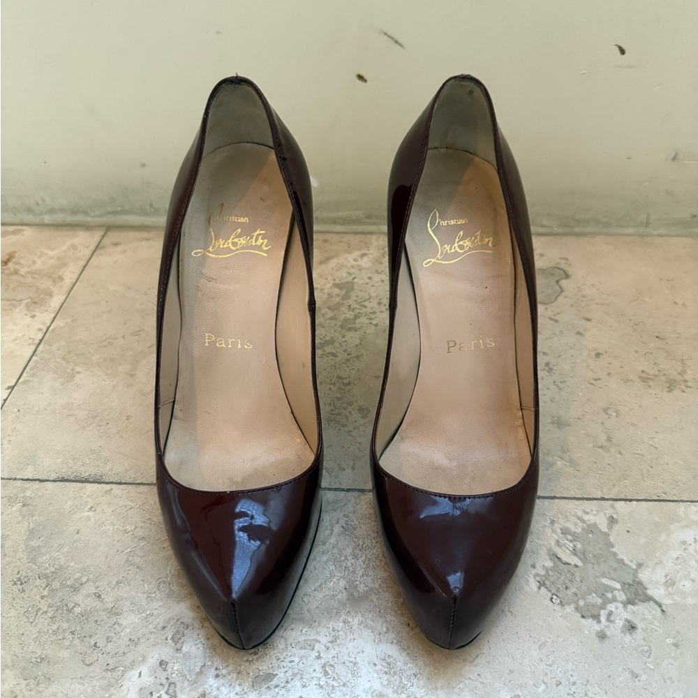Christian Louboutin Burgundy Rolando Heels Size 37
